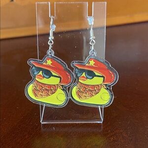 New Rubber Duck Cowboy Acrylic Earrings